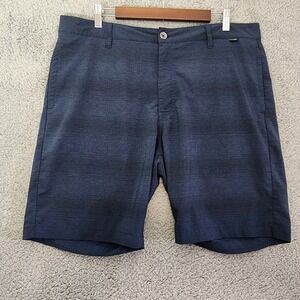 Travis Mathew Shorts Mens 36 Blue Performance Hybrid Golf Stripe Preppy Stretch